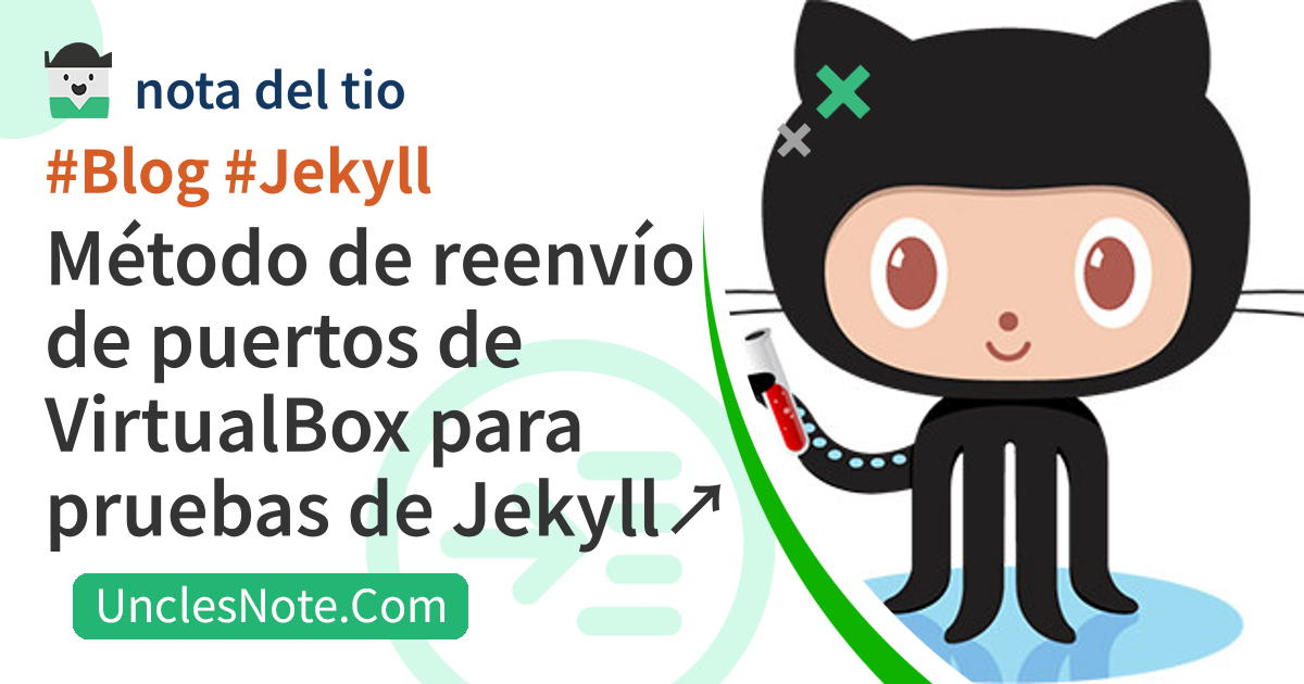 Método de reenvío de puertos de VirtualBox para pruebas de Jekyll Windows